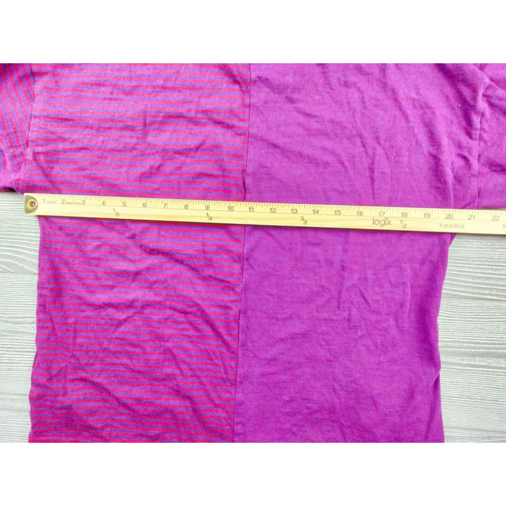 Soft Surroundings Womens Top M T-Shirt Knit Stripe Scoopneck Purple - Picture 3 of 6